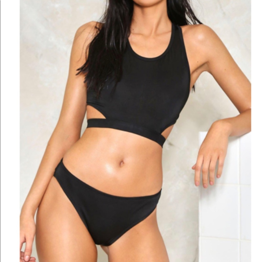 Very & Lucy Black Halter Swim Top size M NWOT